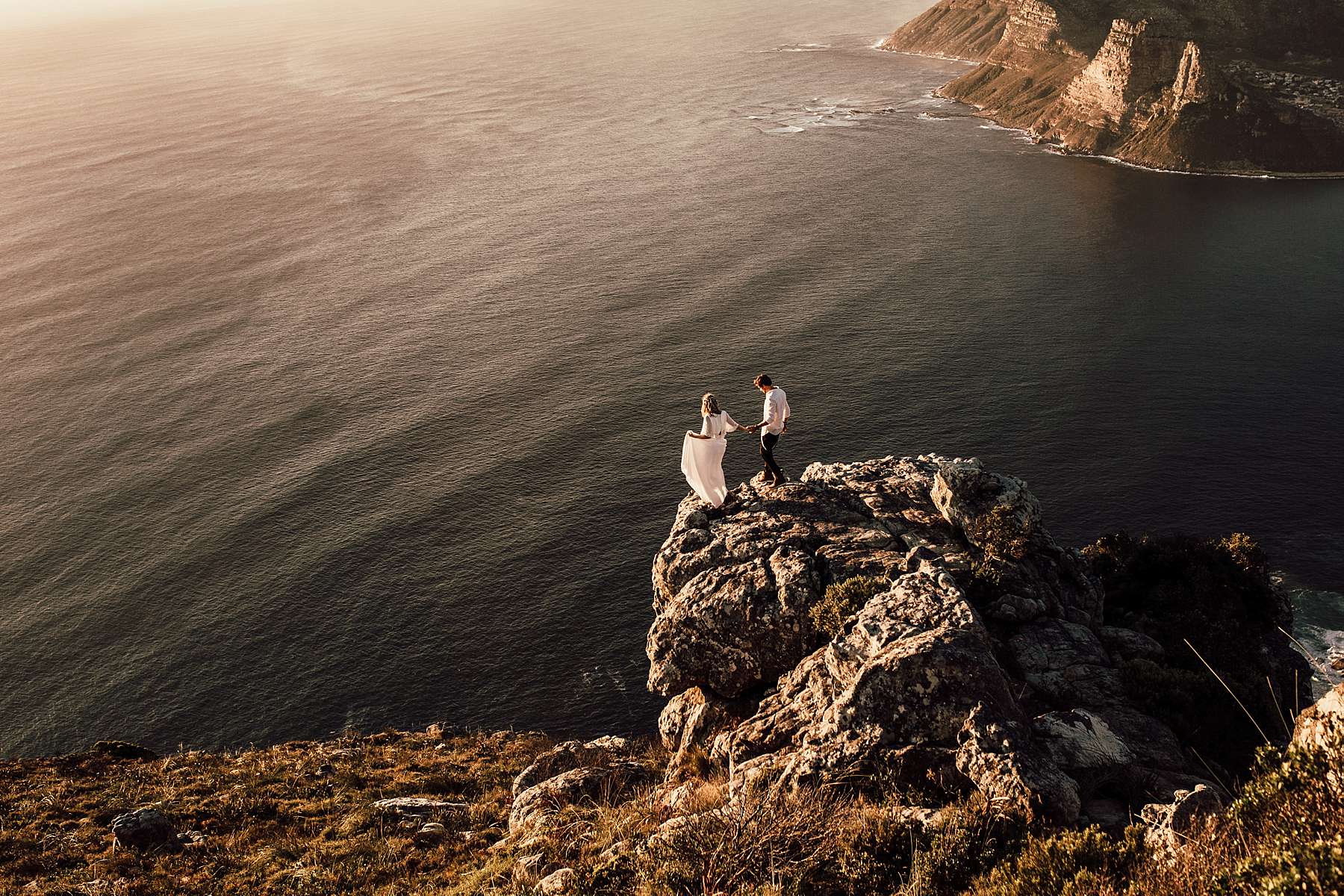 A bride and groom at their elopement in Cape Town